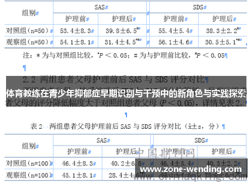 体育教练在青少年抑郁症早期识别与干预中的新角色与实践探索