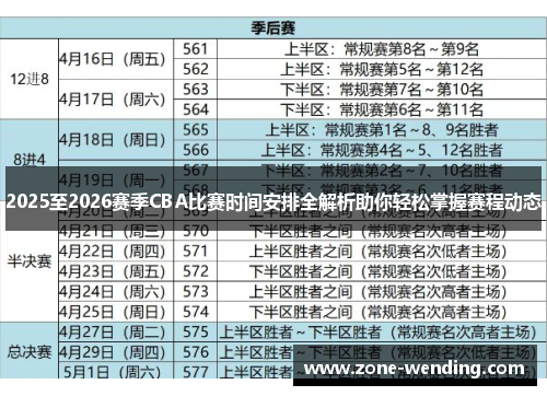 2025至2026赛季CBA比赛时间安排全解析助你轻松掌握赛程动态